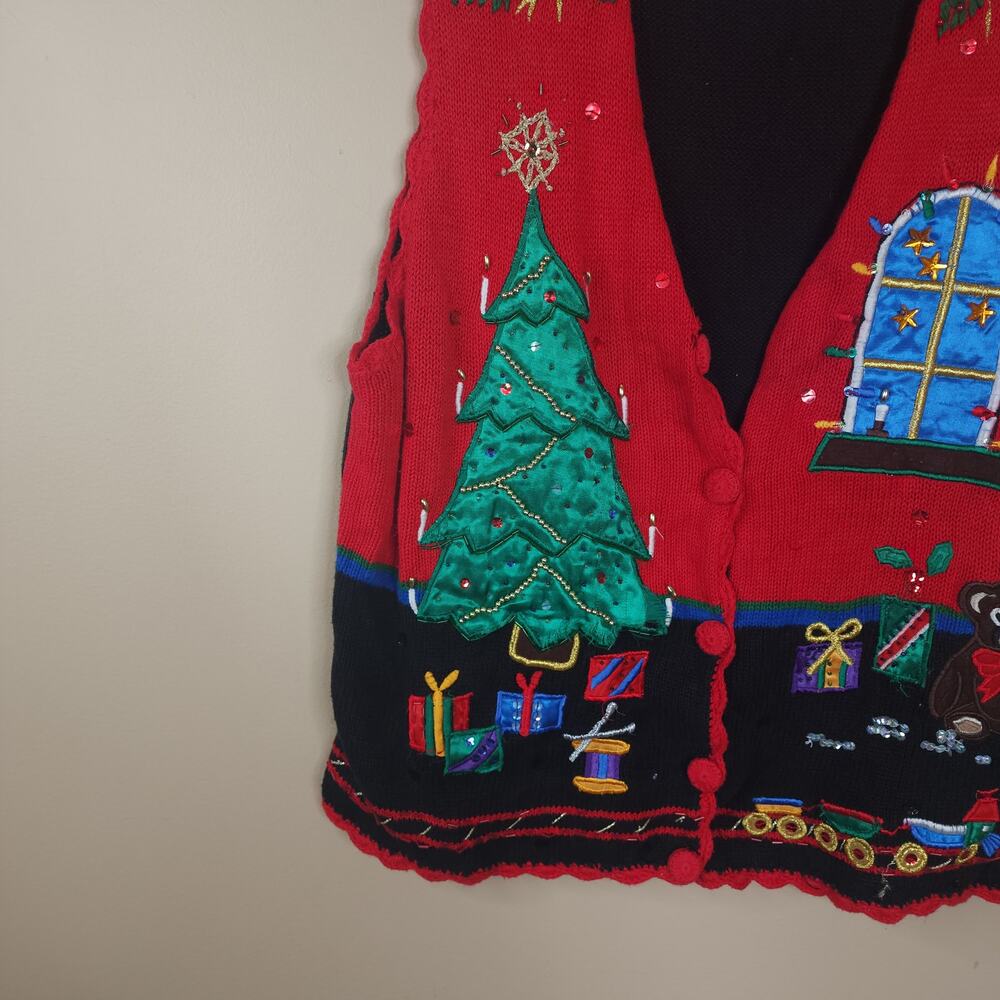 Vintage Nutcracker Ugly Christmas Sweater Vest Si… - image 2
